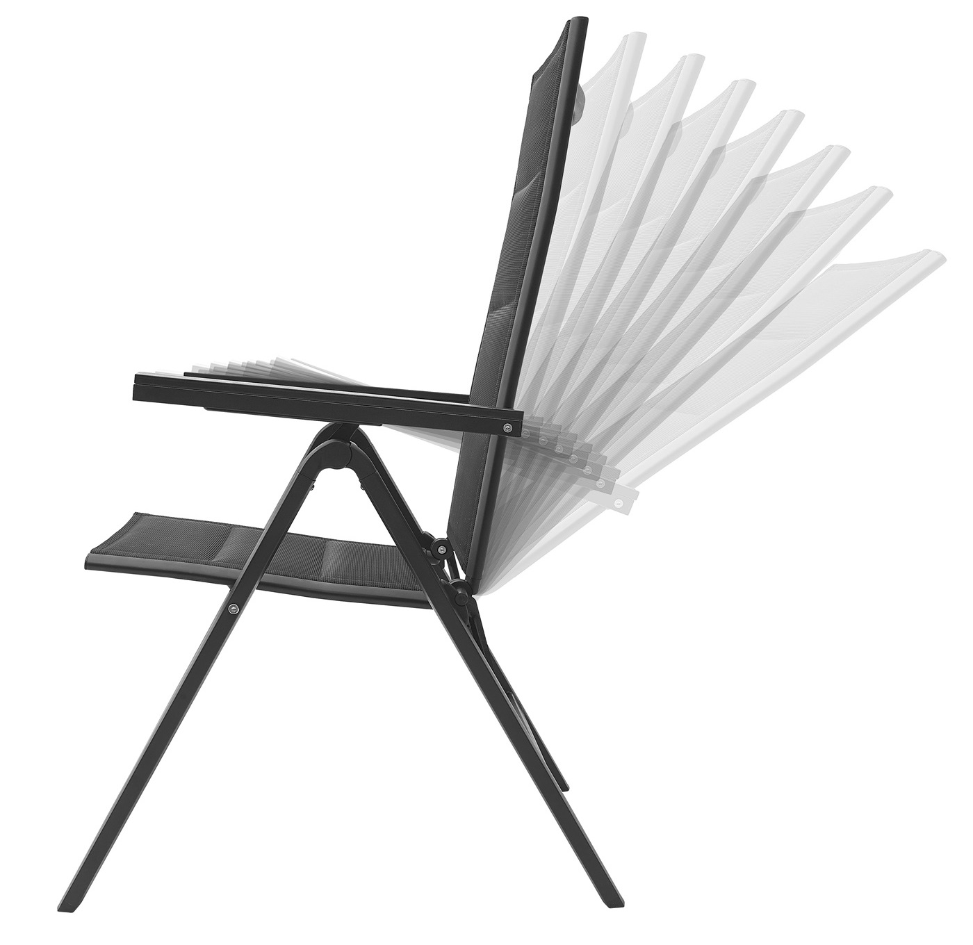 Gartenstuhl Aluminium Hochlehner Alu klappbar verstellbar Polsterung