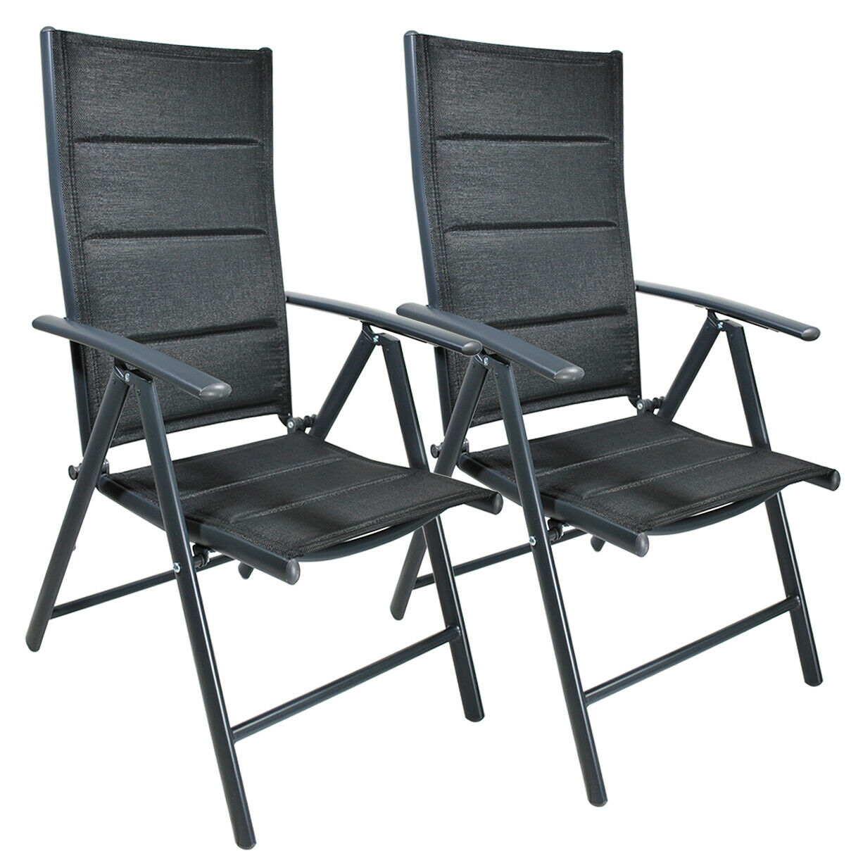 Gartenstuhl Aluminium Hochlehner Alu klappbar verstellbar schwarz