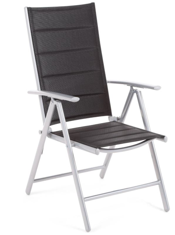 Gartenstuhl Aluminium Hochlehner Alu klappbar verstellbar Grau